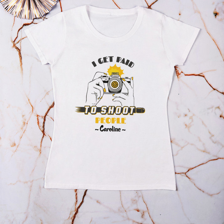 I get Paid to shoot People - T-Shirt mit Aufdruck für Damen
